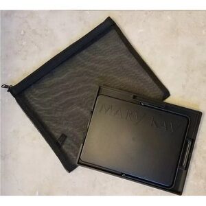 NIB MARY KAY Portable Folding Travel Mirror & Makeup Tray Mirror Stand +Mesh Bag